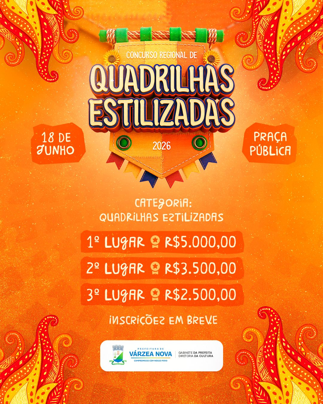 Várzea Nova abre festejos juninos com Concurso Regional de Quadrilhas e premiação de até R$ 5 mil